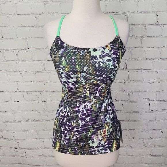 LULULEMON ATHLETICA Dancing Warrior Tank Top Floral Sport Sz 4 NWT - Picture 2 of 8
